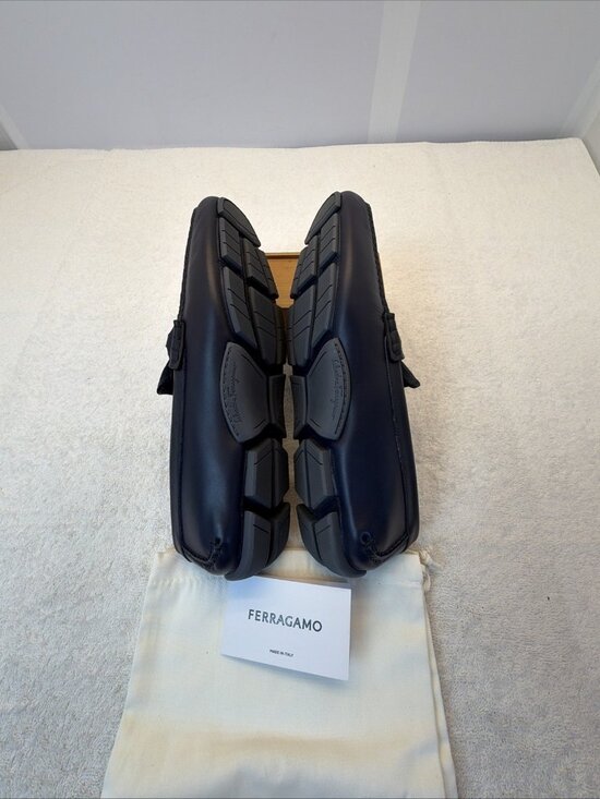 Salvatore Ferragamo Almeria Blue Suede Leather Loafer Driving Moc SZ 9.5 E Men main image 13